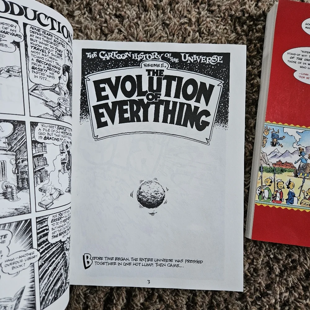 THE CARTOON HISTORY OF THE UNIVERSE & UNIVERSE II Book Set by Larry Gonick